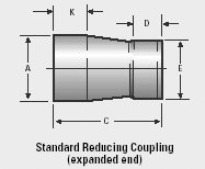 6" x 2.5" 14 ga. Aluminum Reducing Coupling 