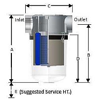 CT-850-250C Compact "T" Style Inlet Vacuum Filter